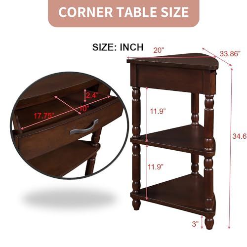Milk White 3 Tier Corner Table N685717