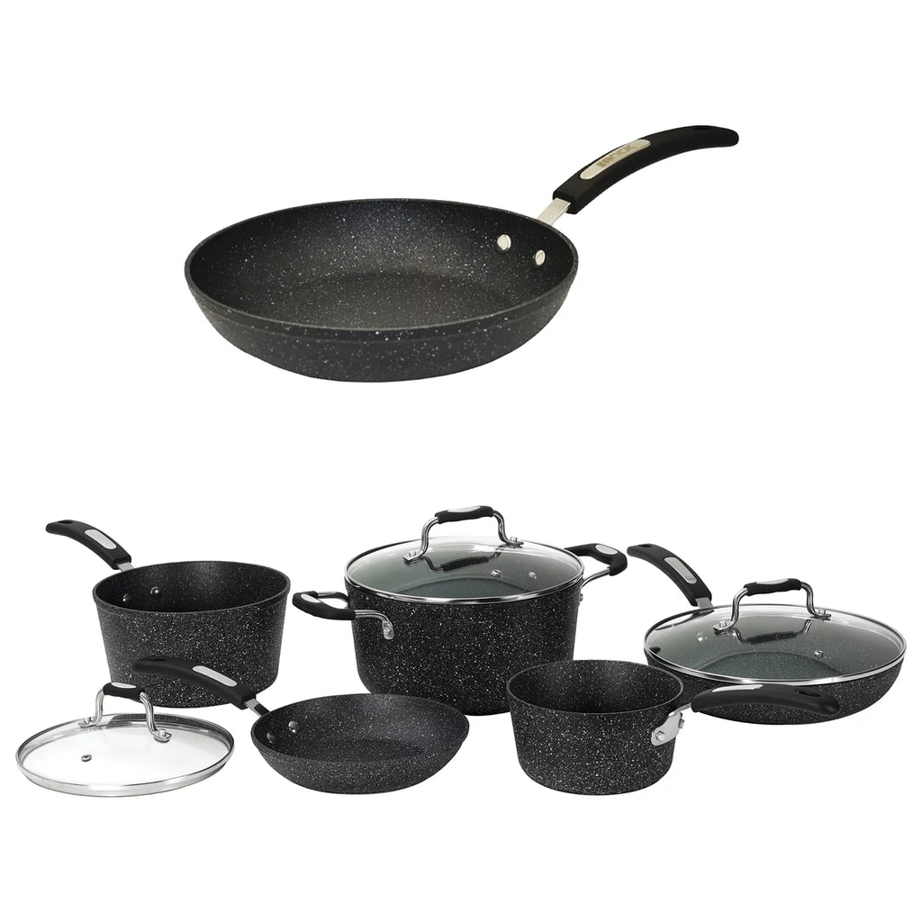 9-Piece Black Cookware Set with Bakelite Handles O83205