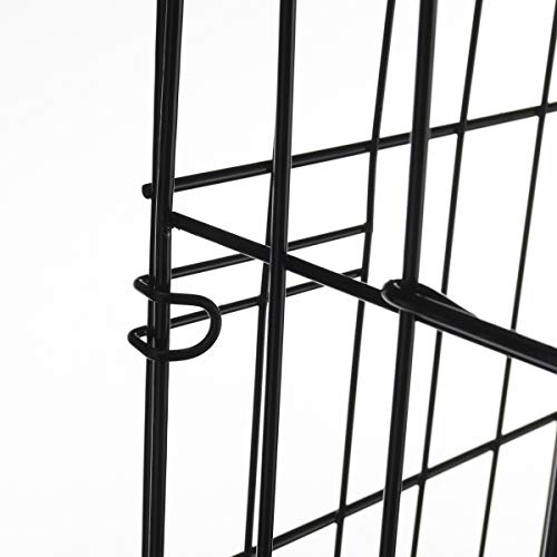 42-Inch Collapsible Dog Crate with Divider Wall Panel (Black) S60911