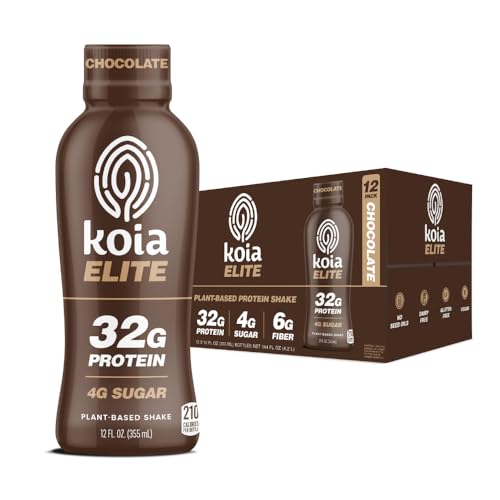 Plant Based Protein Shake, Chocolate, 32g Protein, 12 Fl Oz (Pack of 12) Z993486