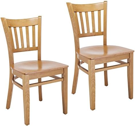 Natural Wood Seat Side Chair Set of 2 J487242