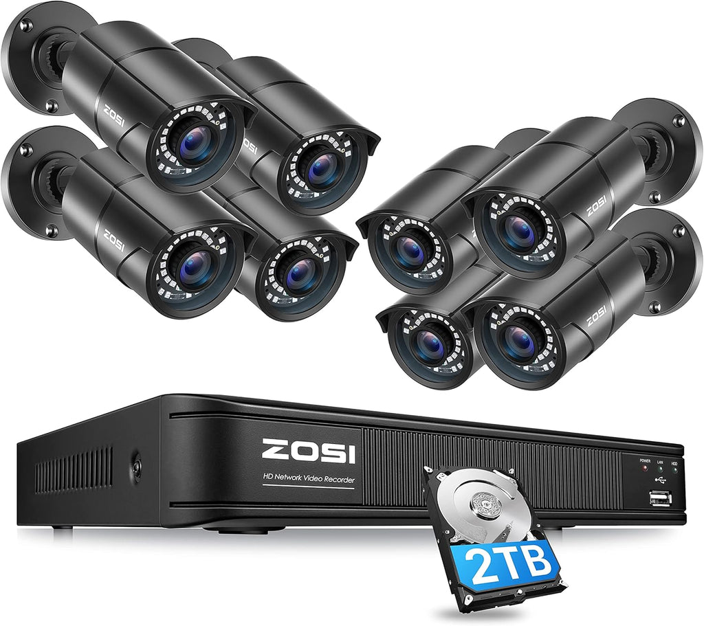 1080p PoE Security Camera System with 8 Cameras and 2TB NVR R801293
