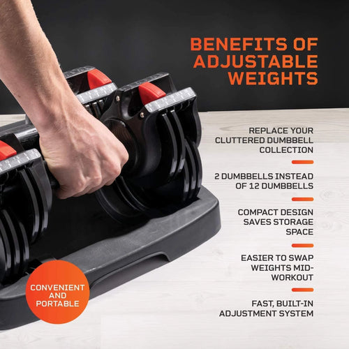 15 Pound Adjustable Dumbbells Set, 2 Pcs L1634
