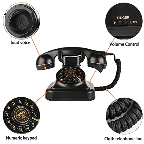 Black Corded Desk Telephone F77610