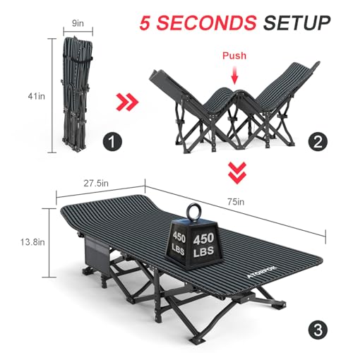 Camping Cot with Cushion and Carry Bag T922