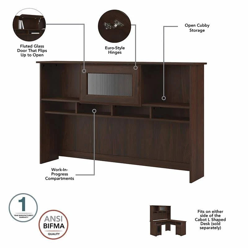 Modern Walnut Desk Hutch Y323