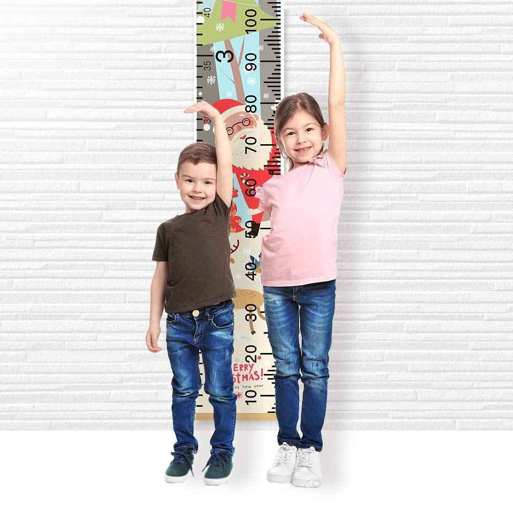Kids Growth Chart Canvas Wood Frame Wall Ruler 79x7.9 Pack of 2 J25625