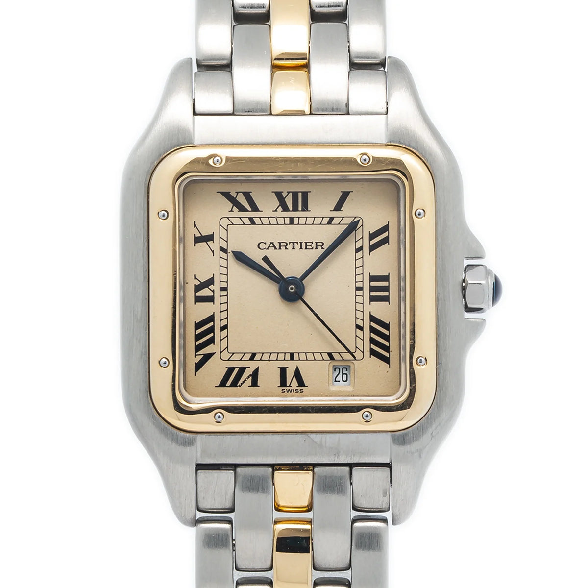 18k Yellow Two Tone Quartz White Dial Watch 27mm B506816