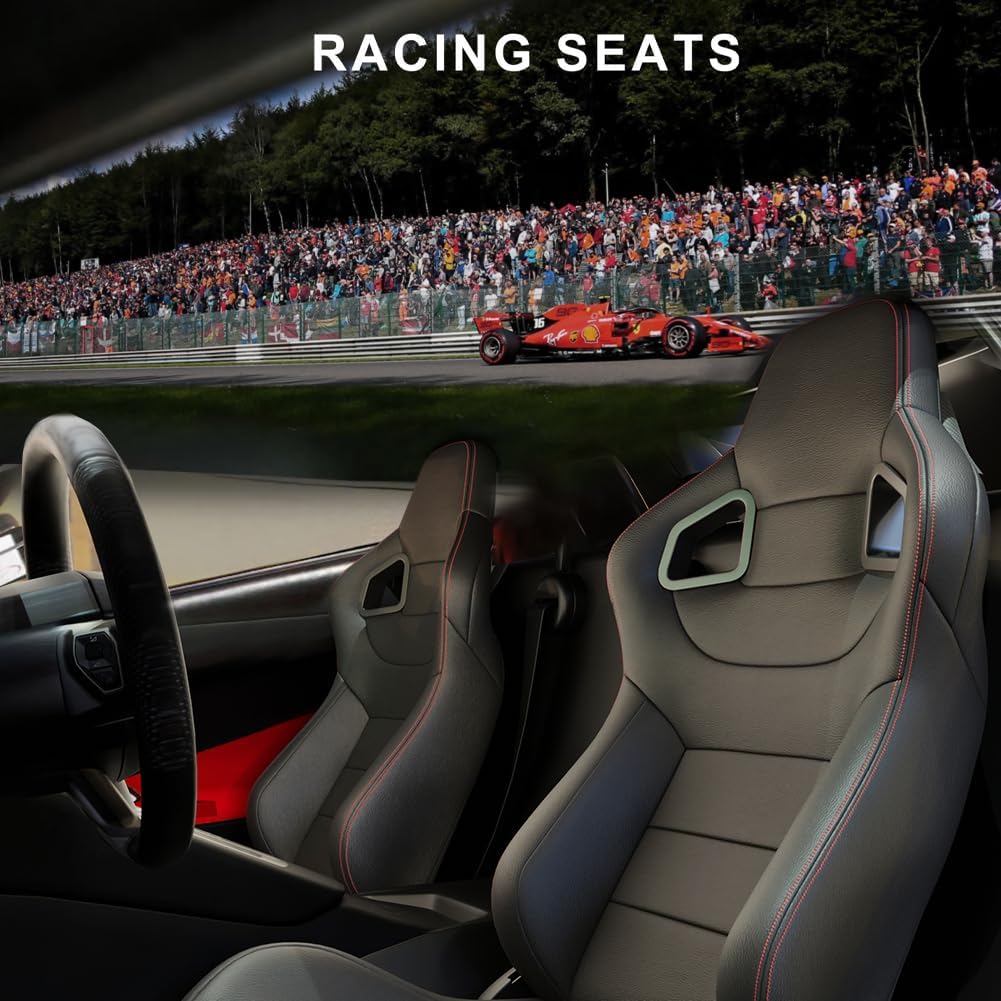 Red Stitch PVC Leather Racing Seats U5875
