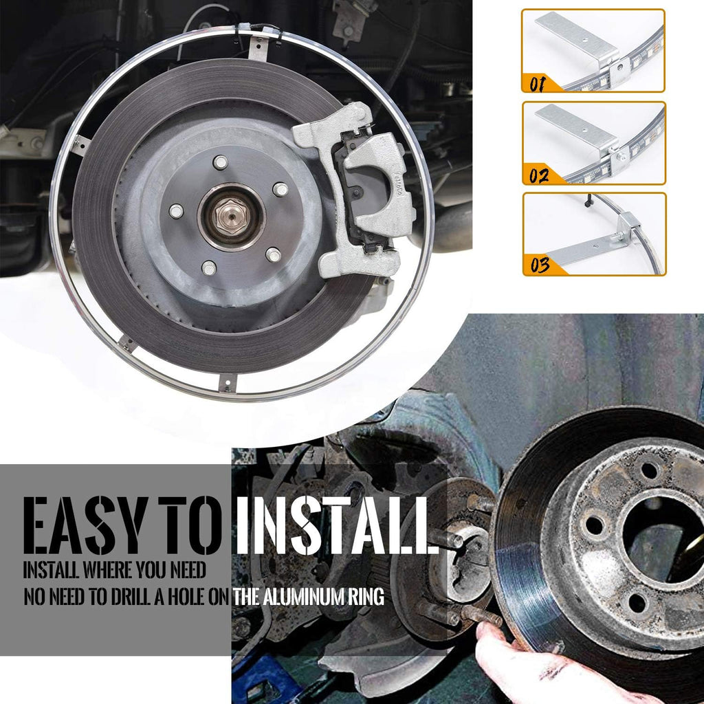 15.5 inch Single Row Wheel Ring Light Kit with Turn Signal and Braking Function 4PCS W159