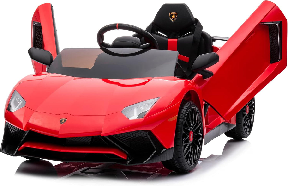 12V Licensed Lamborghini Aventador Battery Powered Sports Car Toy - Black U84267