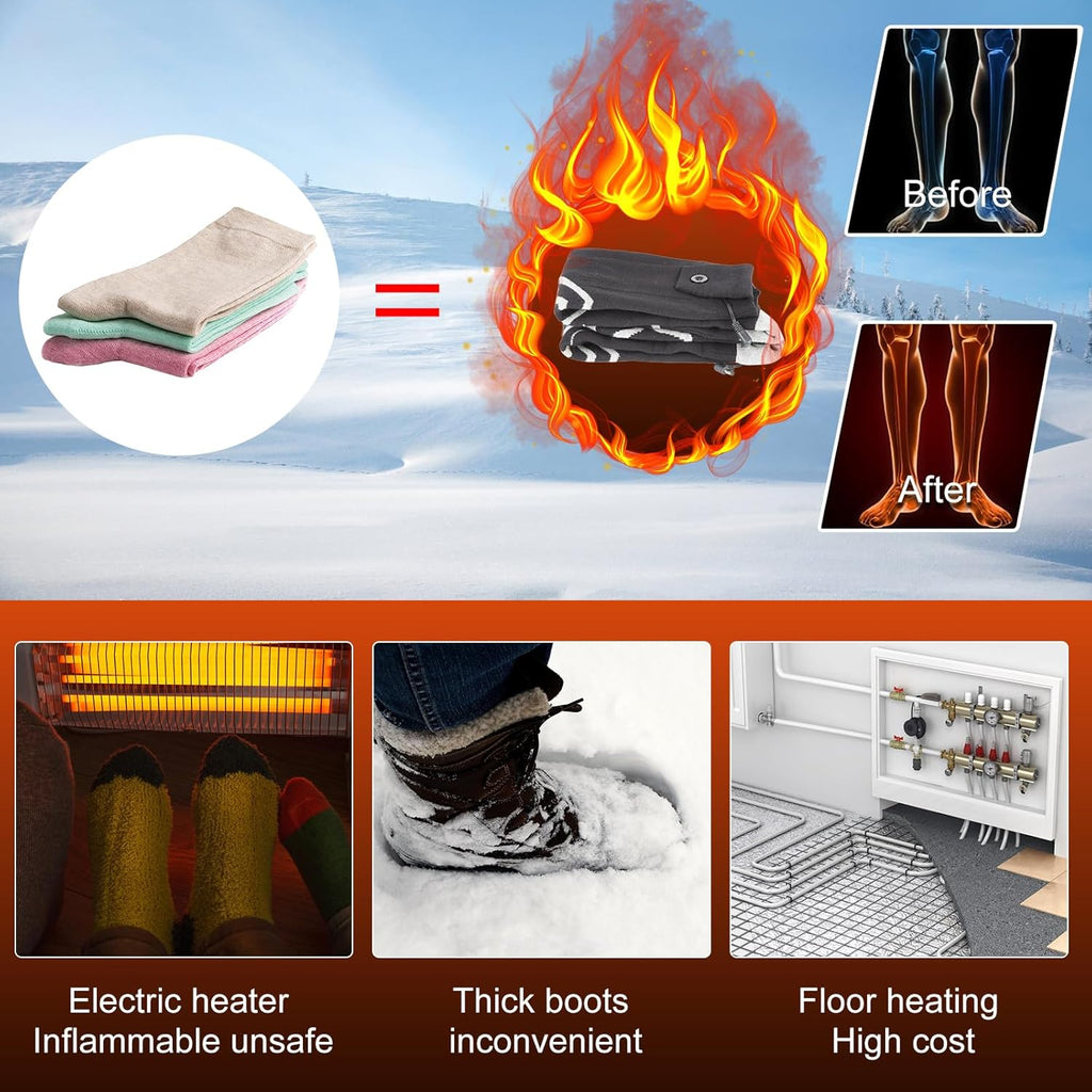 Rechargeable Heated Socks with 4500mAh Battery 3 Adjustable Temperature I85185