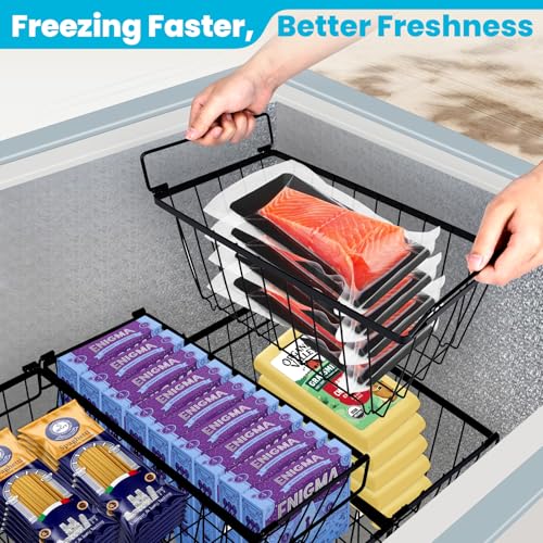 6 Pack Black Freezer Organizer Bins Y778