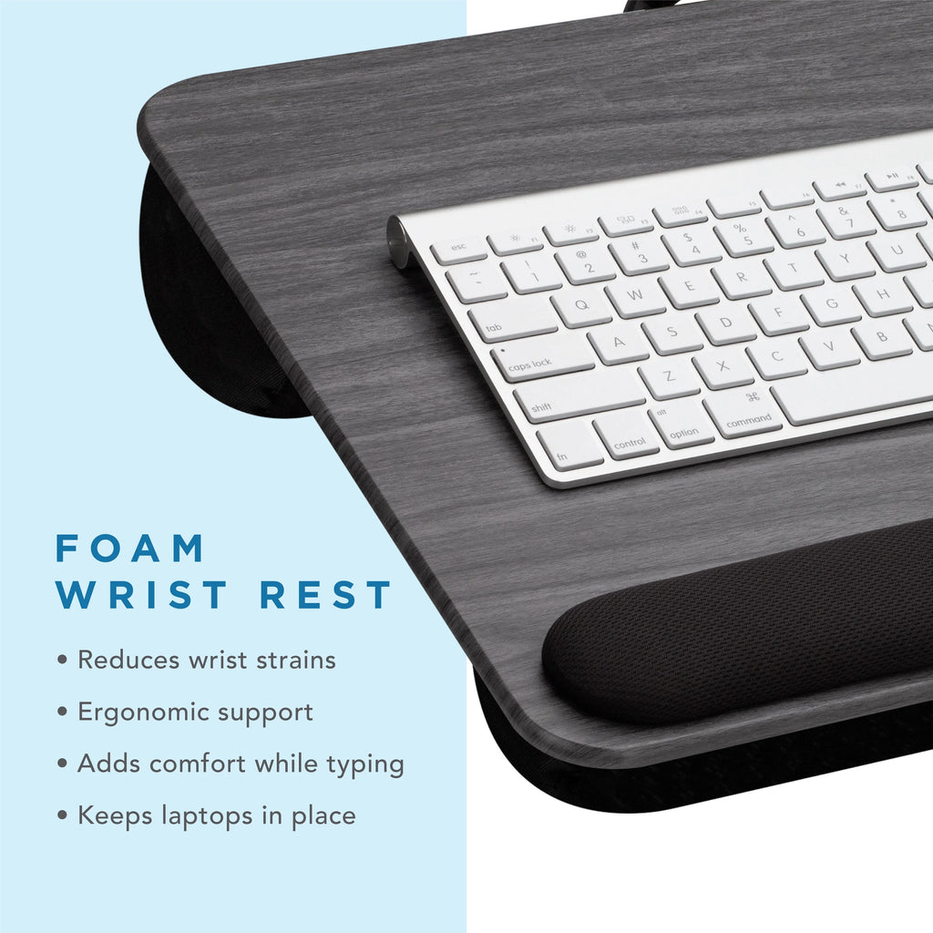Lap Desk with Wrist Rest, Mouse Pad and Phone Holder, 21.1" x 14" C918