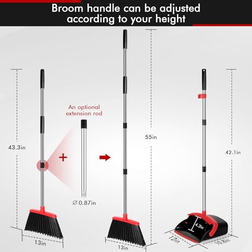 11.8" Broom and Dustpan Set with Extendable Handle B3799