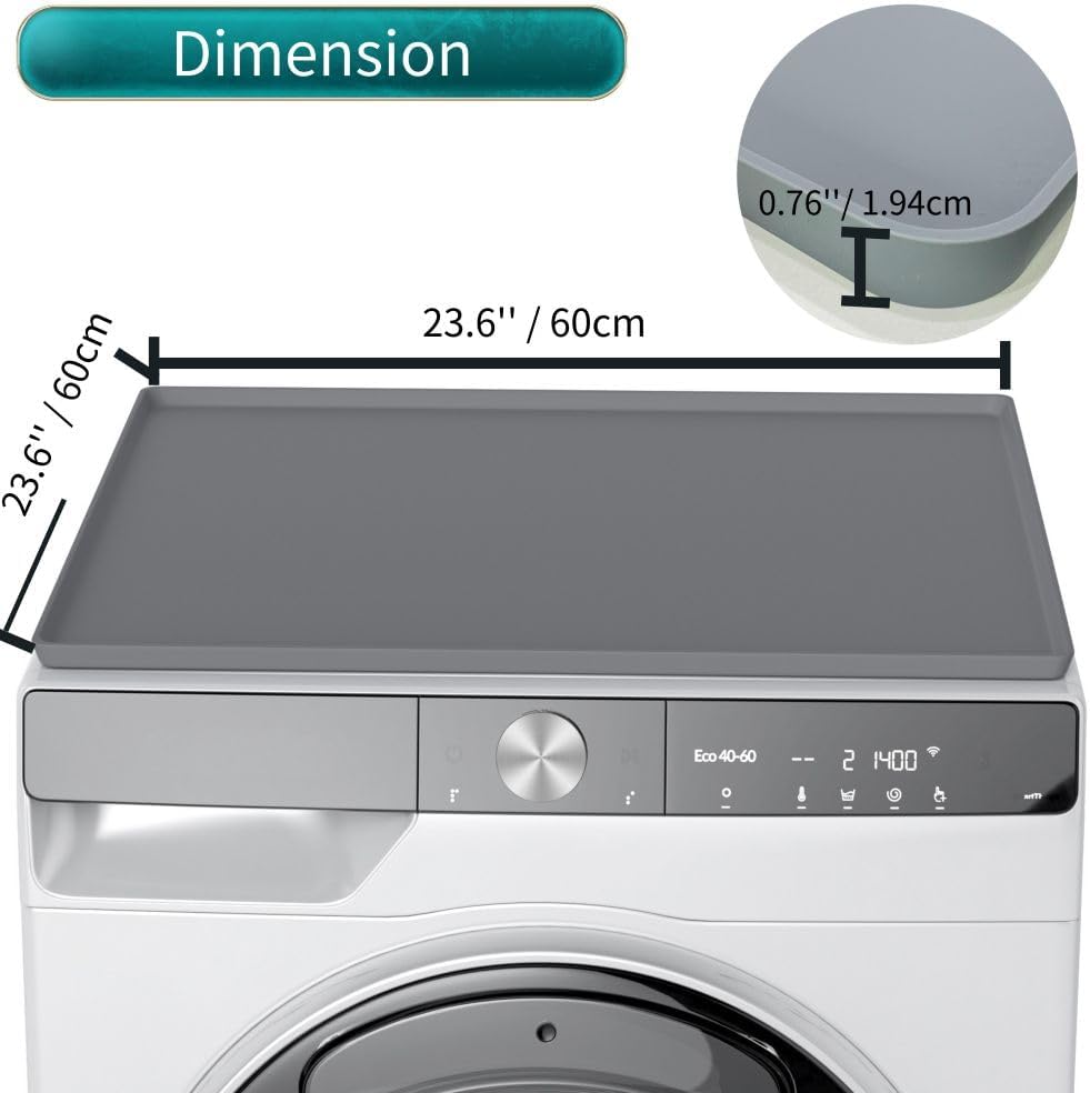 Gray 23.6''x 23.6'' Silicone Washer and Dryer Covers R921354