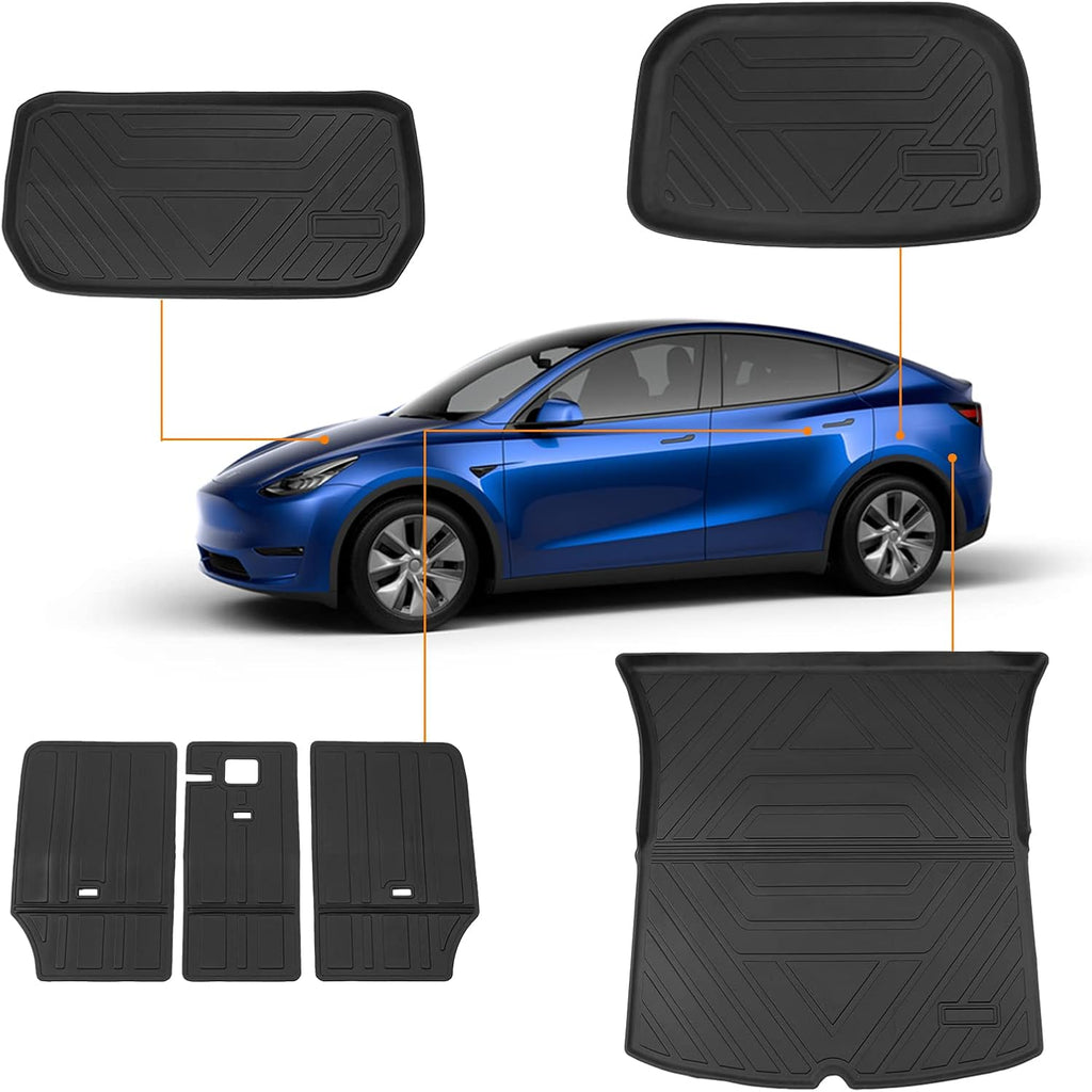 Tesla Model Y All Weather Trunk Mats Cargo Liners Set of 3 M2631
