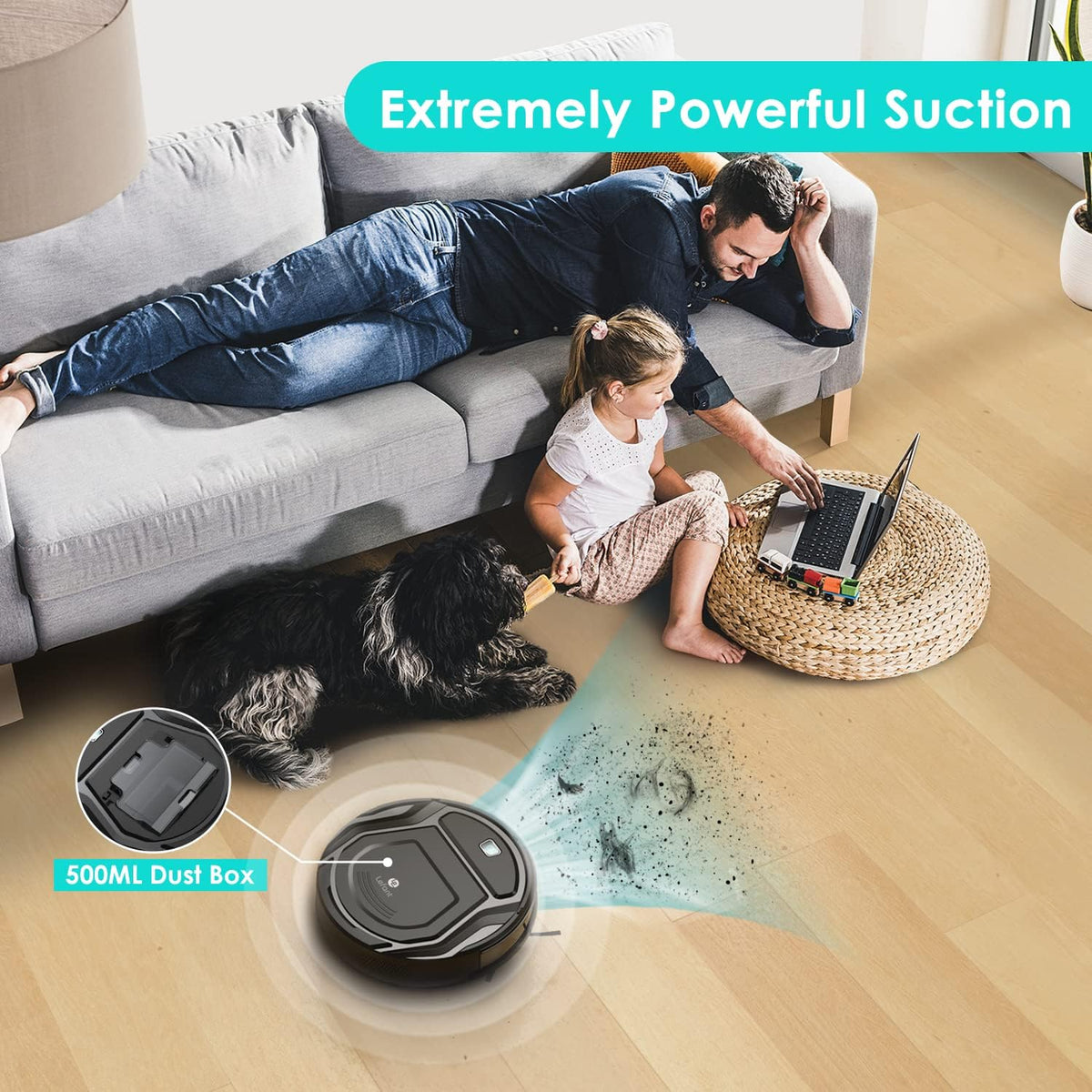 Robot Vacuum and Mop Tangle-free Suction Ultra-Thin Robotic Vacuum Cleaner Z839295