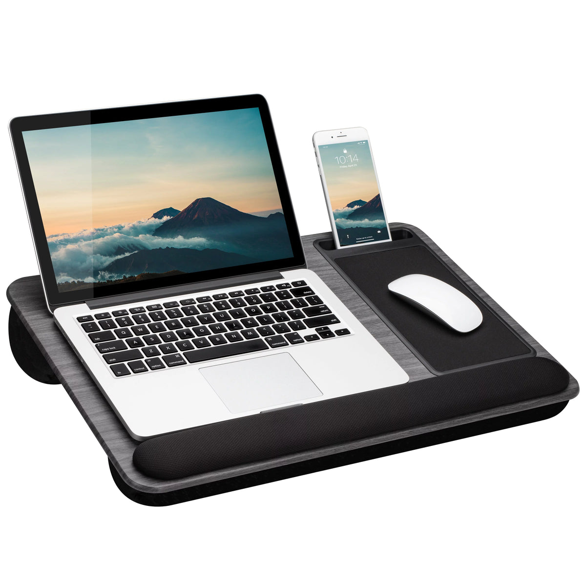 Lap Desk with Wrist Rest, Mouse Pad and Phone Holder, 21.1" x 14" C918