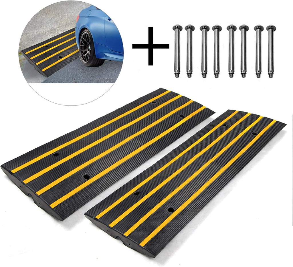 Rubber Curb Ramps 2.5 Inch Rise 2 Pack 10 Ton Capacity F39605
