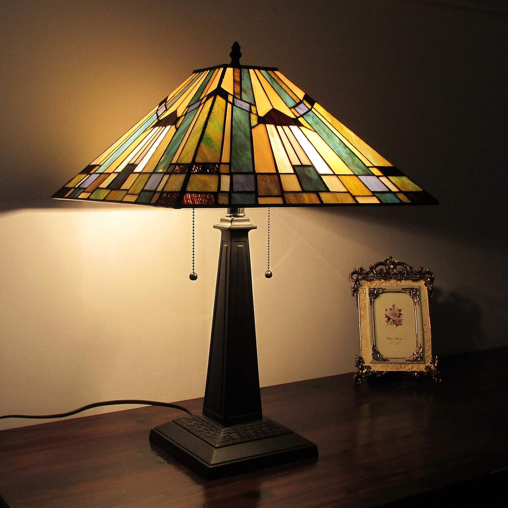 2 Light Mission Table Lamp 16" Shade T1742
