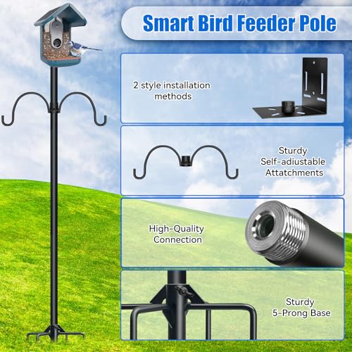 80In Bird House Pole, Heavy Duty with 5-Prong Base F448423