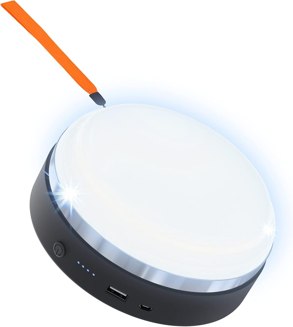 Camping LED Lamp Lantern with USB Power Bank 10000 mAh 3400 Lumen 80W Portable with Magnet Black M586973