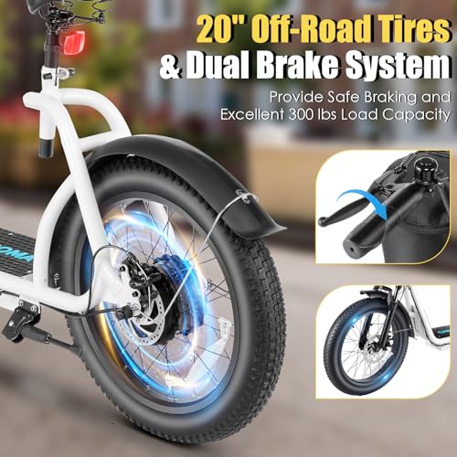 500Wh Battery 30 Miles Range 20" Fat Tire 20 MPH Top Speed Foldable Electric Scooter E17616