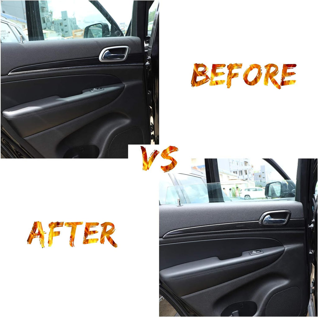 Dashboard Panel Trim & Door Handle Cover Kits Carbon Fiber Texture N705