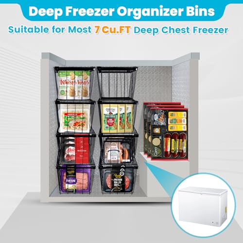 6 Pack Black Freezer Organizer Bins Y778