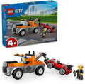 Tow Truck and Sports Car Repair Building Set with 2 Minifigures and Accessories T1487