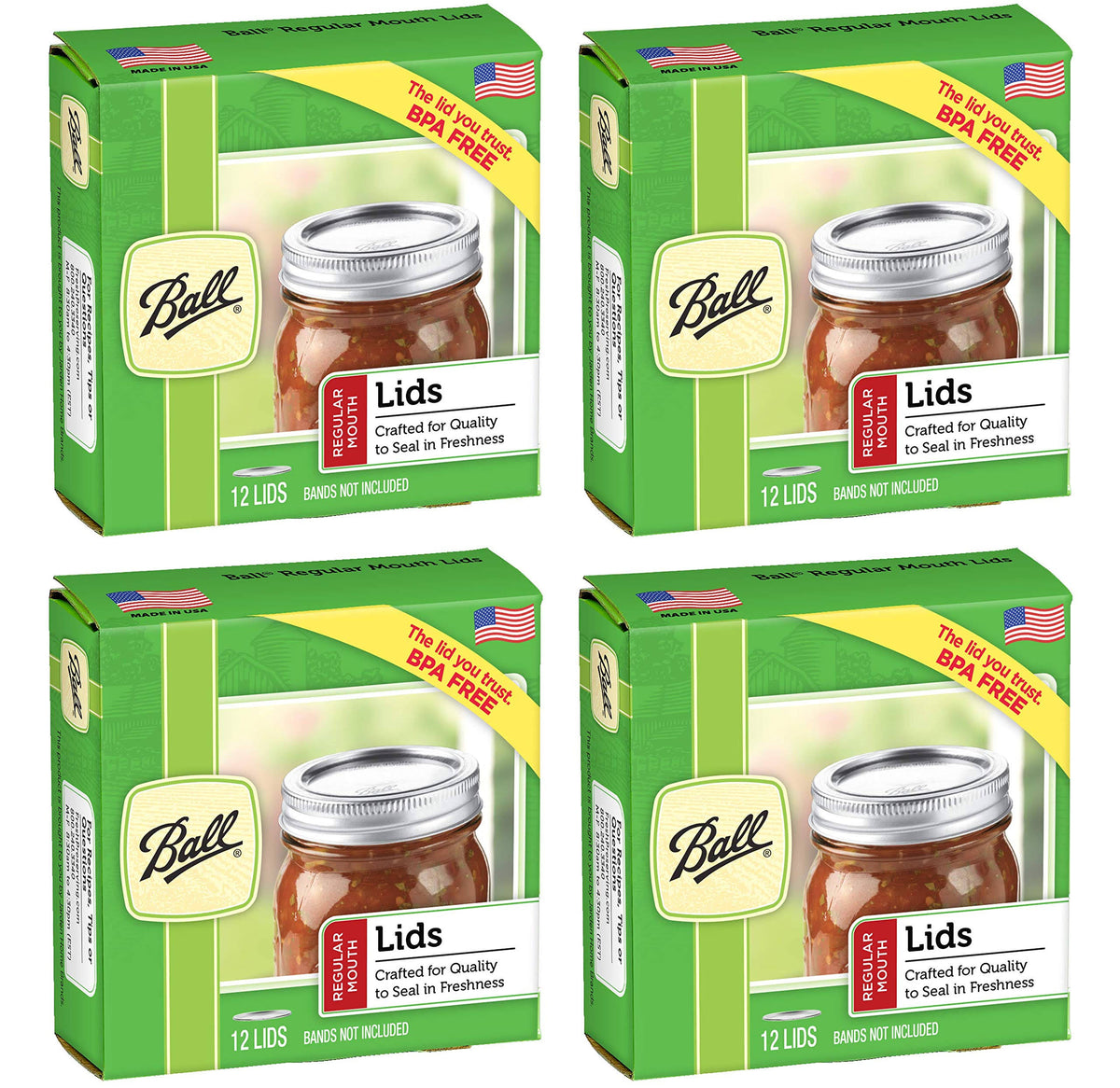 Regular Mouth Canning Jar Lids, 48 Lids Total O8265