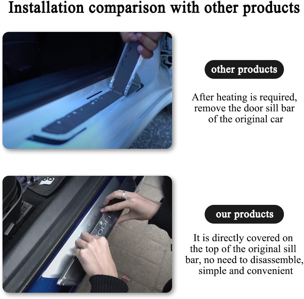 Door Sill Protector with LED Light, 4 Pieces B6448