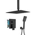 3-Spray 2.5 GPM 12 in. Dual Shower Heads Matte Black D4317