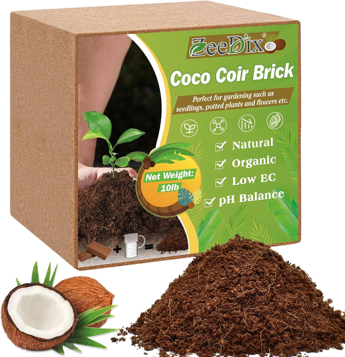 10LB Compressed Coco Coir Brick Y8176