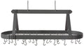 Graphite Oval Hanging Pot Rack with 24 Hooks G452295