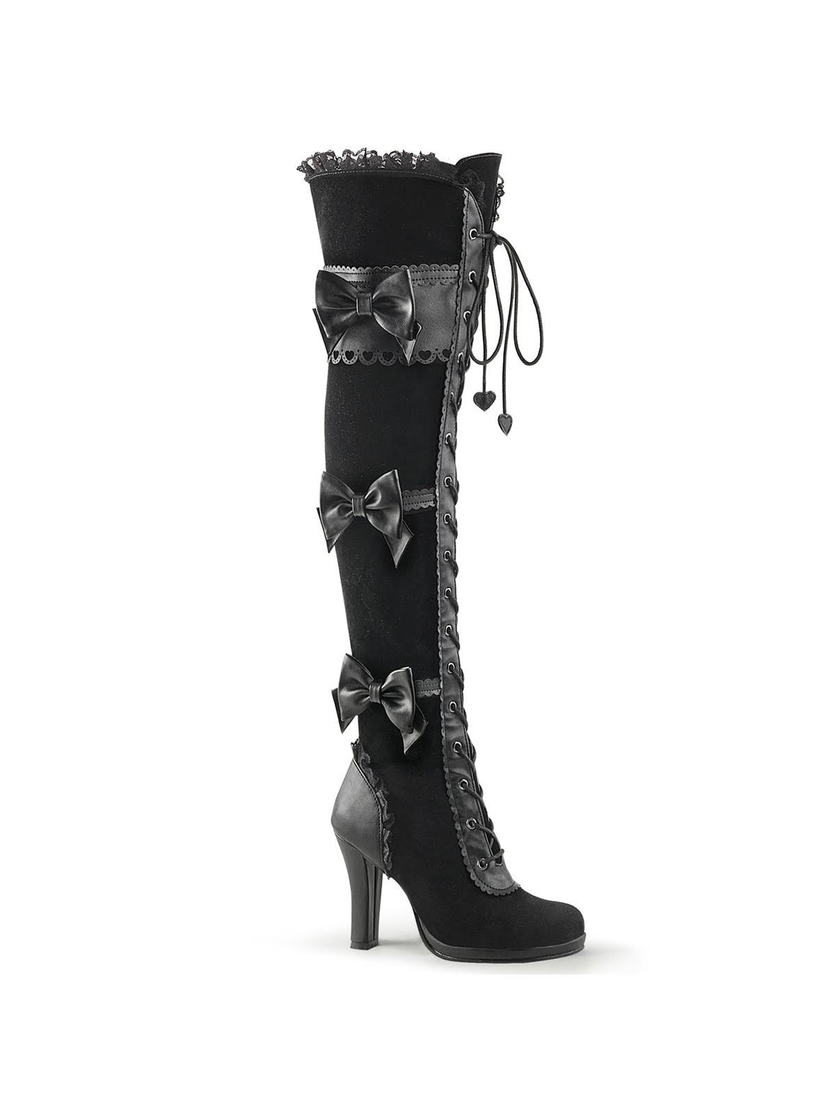 Black Vegan Leather-Velvet Glam-300 Shoes O165935