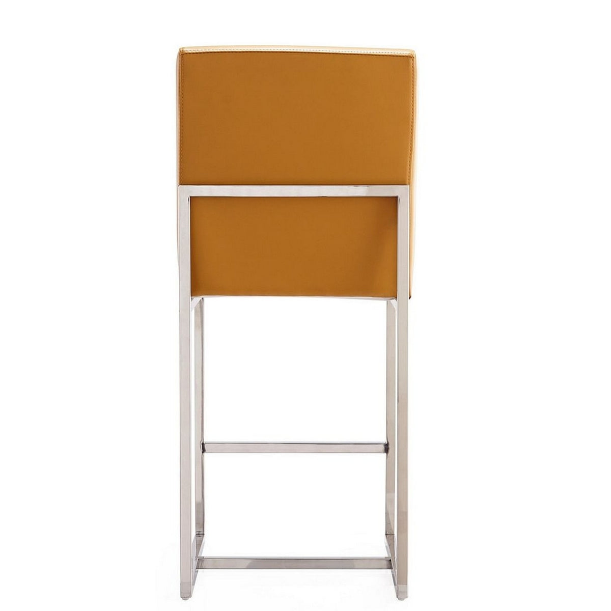 Camel Polished Chrome Stainless Steel Counter Height Bar Stool Set of 2 D672