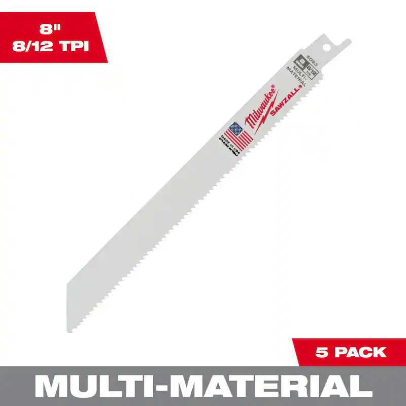 Multi-Material Cutting Reciprocating Saw Blades 5 Pack B652