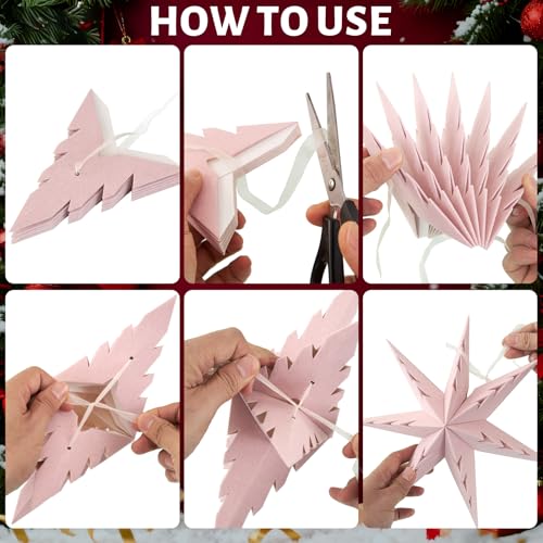 Flocked Paper Star Lantern 12 inch Foldable I738100