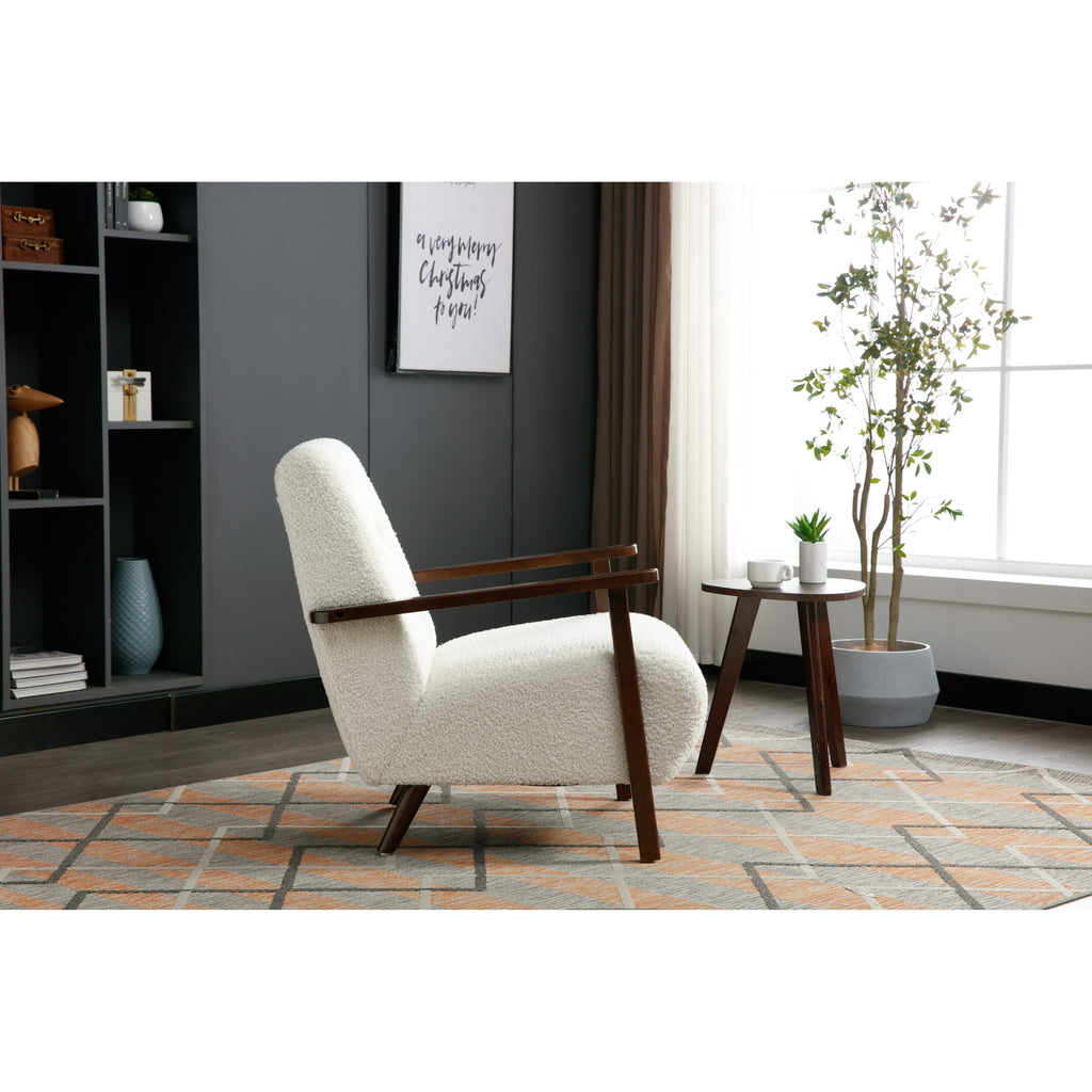 White Microsuede Accent Arm Chair E97681