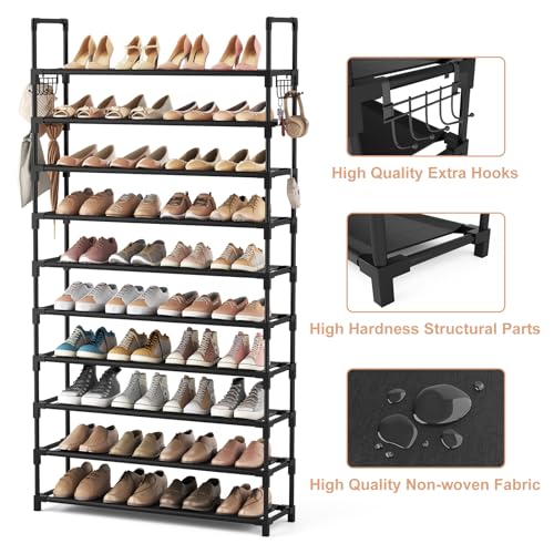 10 Tiers 50 Pairs Metal Shoe Rack Q858