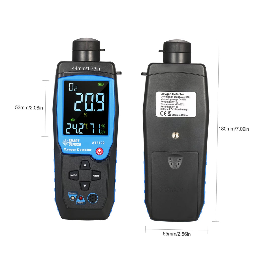 Handheld Digital USB Rechargeable O2 Sensor Tester Monitor LCD Display P8124
