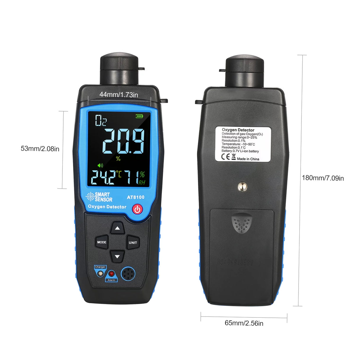 Handheld Digital USB Rechargeable O2 Sensor Tester Monitor LCD Display P8124