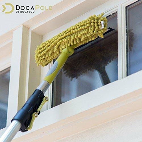 24 Foot Extension Pole Cleaning Kit with 3 Dusting Attachments and 1 Window Squeegee V584961