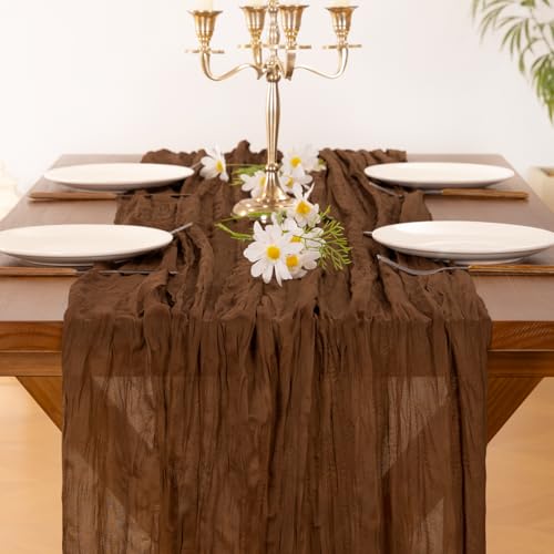 Burgundy Red Cheesecloth Table Runner 120 inch F161861