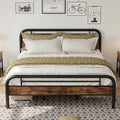 King Platform Bed Frame with Headboard T654