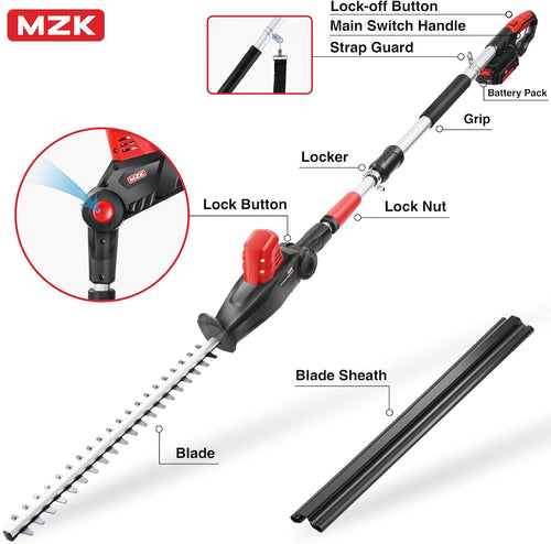 20V 21.3" Cordless Pole Hedge Trimmer with Steel Blade D818236