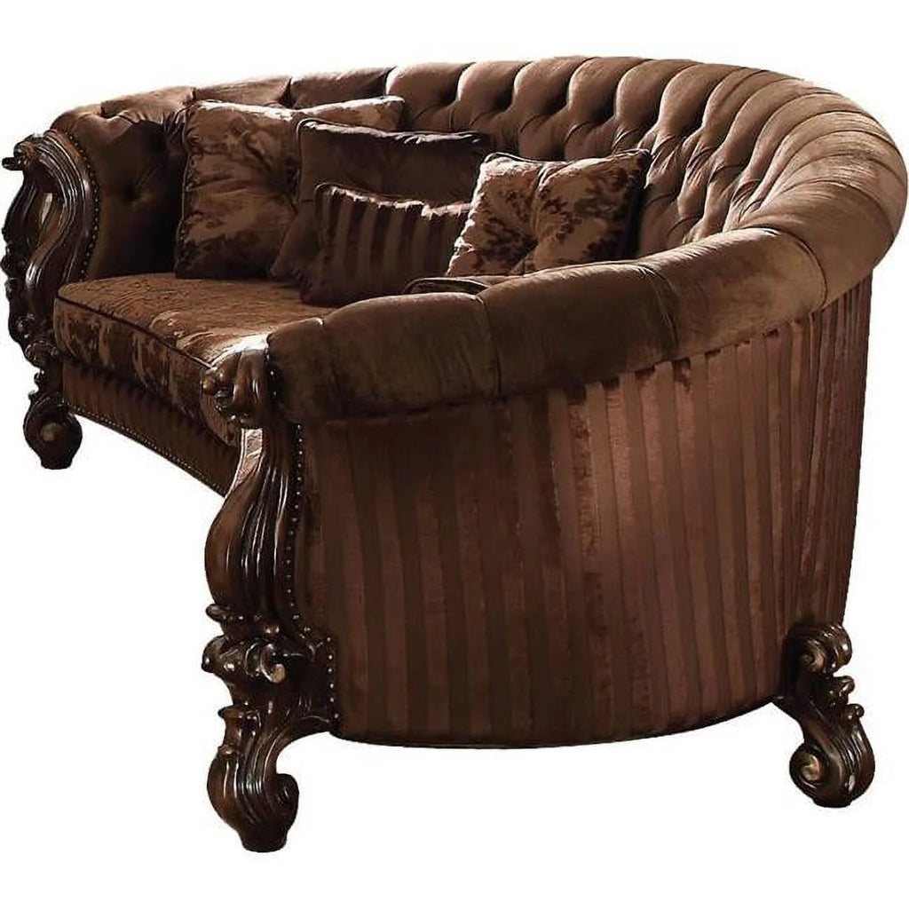 Brown Velvet Sofa with 5 Pillows M406533