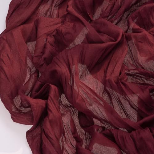 Burgundy Red Cheesecloth Table Runner 120 inch F161861